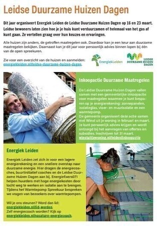 Leidse Duurzame Huizen Dagen komen eraan