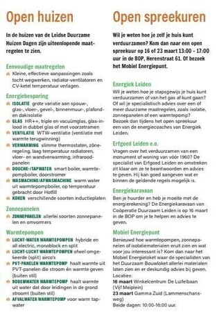 Leidse Duurzame Huizen Dagen komen eraan