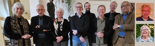 De nieuwe werkgroep Wijkgeschiedenis: vlnr Simone Akerboom, Hans Blom, Mirjam de Bruijn, Joost Dieleman, Pim Thijssen, Thomas van Duin, Wido La Heij en Buck Goudriaan.  Ingevoegt: Alwien Bogaart & Jeannette Houwink ten Cate 