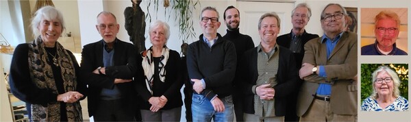 De nieuwe werkgroep Wijkgeschiedenis: vlnr Simone Akerboom, Hans Blom, Mirjam de Bruijn, Joost Dieleman, Pim Thijssen, Thomas van Duin, Wido La Heij en Buck Goudriaan.  Ingevoegt: Alwien Bogaart & Jeannette Houwink ten Cate 