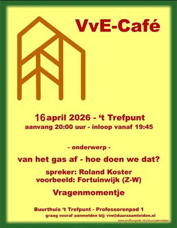VvE Cafe: Van het gas af - hoe doen we dat? / Living without gas – How do we do that?