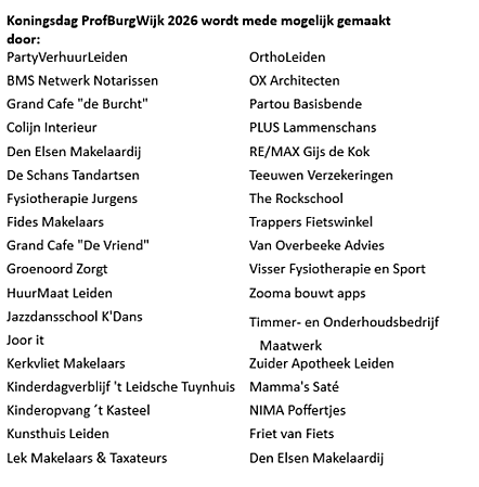 Met dank aan de sponsors / Thanks to the sponsors