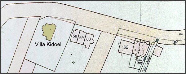 Kadastrale kaart 1936. Bron: De Leidse Architect W.C. Mulder (1850-1920). Marcel Leechburch Auwers en Evelyn de Regt. Primavera Pers